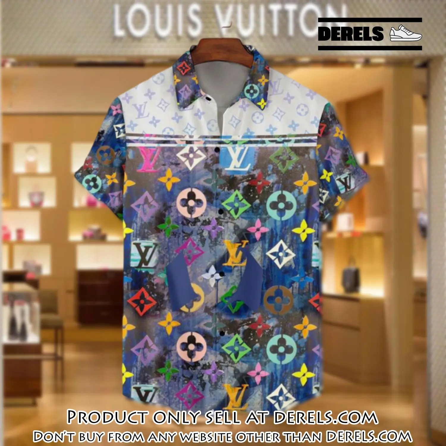Lv louis vuitton luxury hawaiian shirt & short set lhs1198 dr1608270